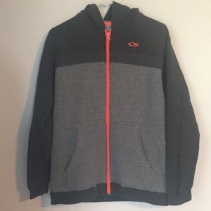 Gray & Bright Orange Champion Zipper Hoodie